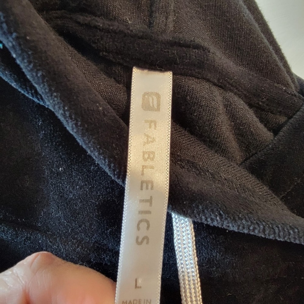 Fabletics Georgina Velour Color Block Velvet Soft Drawstring Hoodie Sweater L View 6
